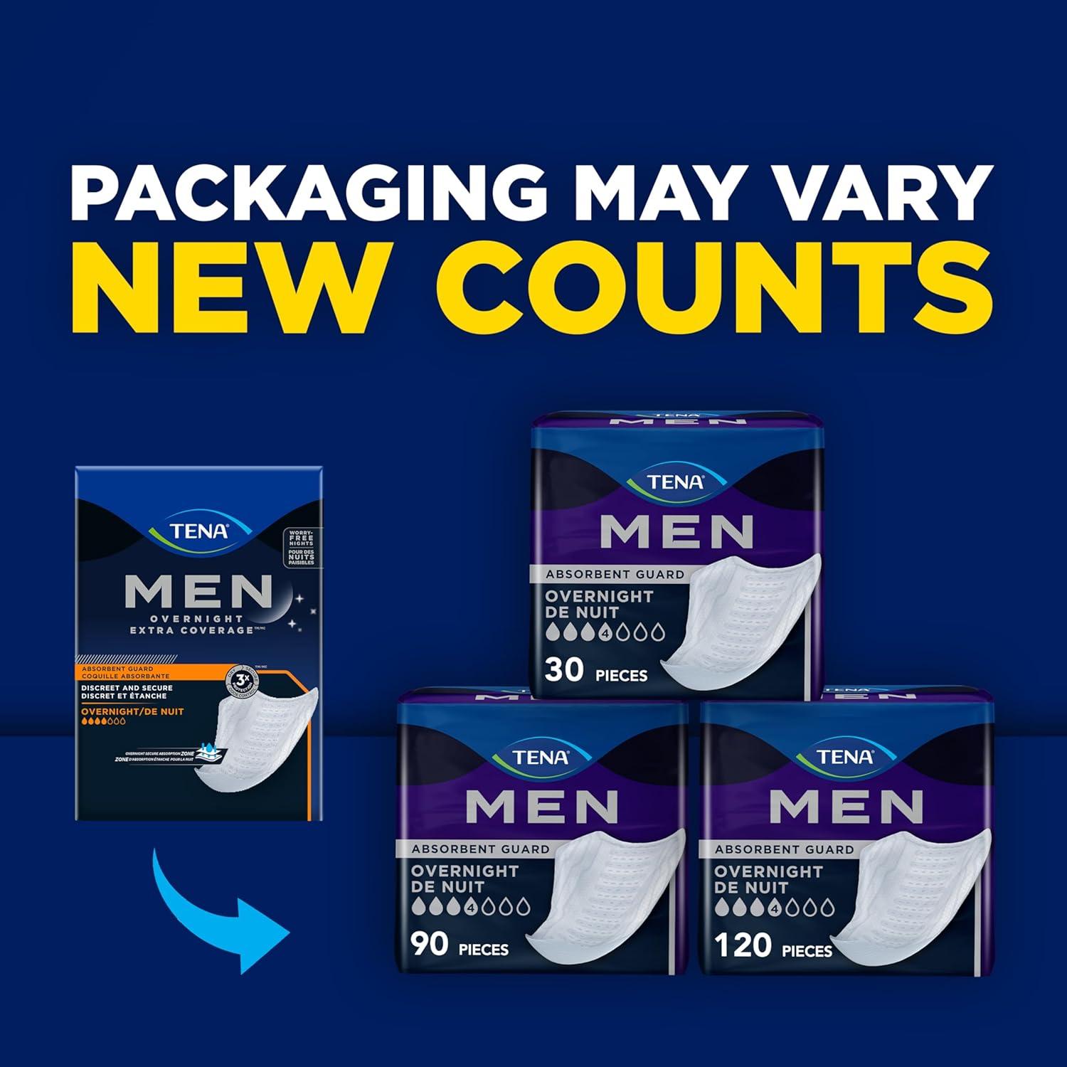 image:imageTENA Incontinence Guards Overnight Absorbency amp Advanced Odor Protection Incontinence Guards for Men 90 ct90 Count
