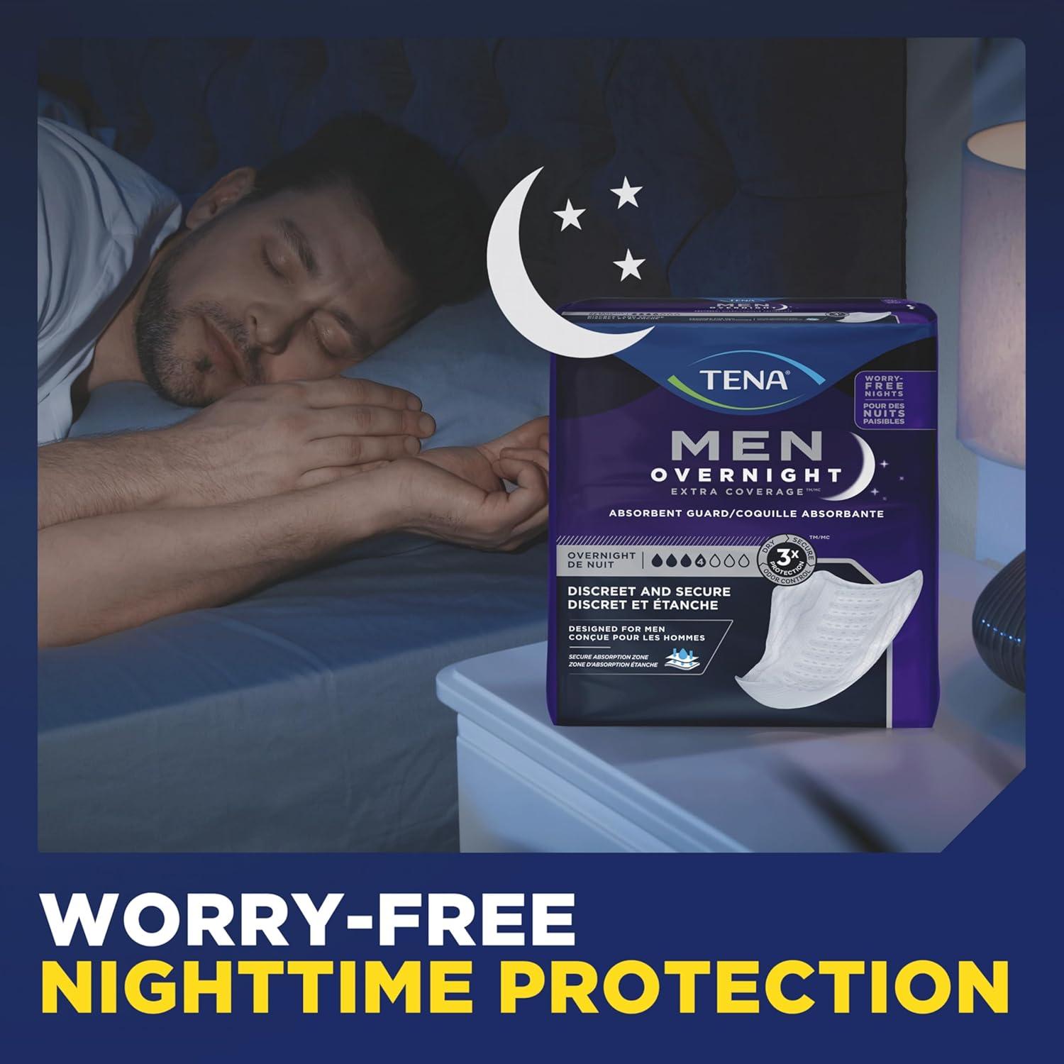 image:imageTENA Incontinence Guards Overnight Absorbency amp Advanced Odor Protection Incontinence Guards for Men 90 ct90 Count