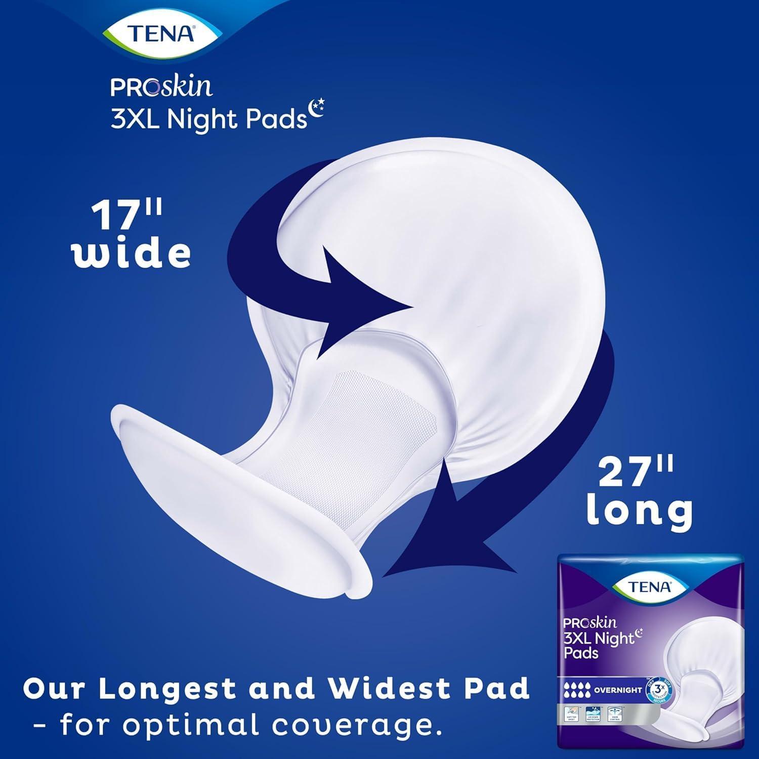 image:imageTENA Incontinence Pads 3XL Plus Size Overnight Absorbency for Men amp Women ProSkin 48 CountXXXL