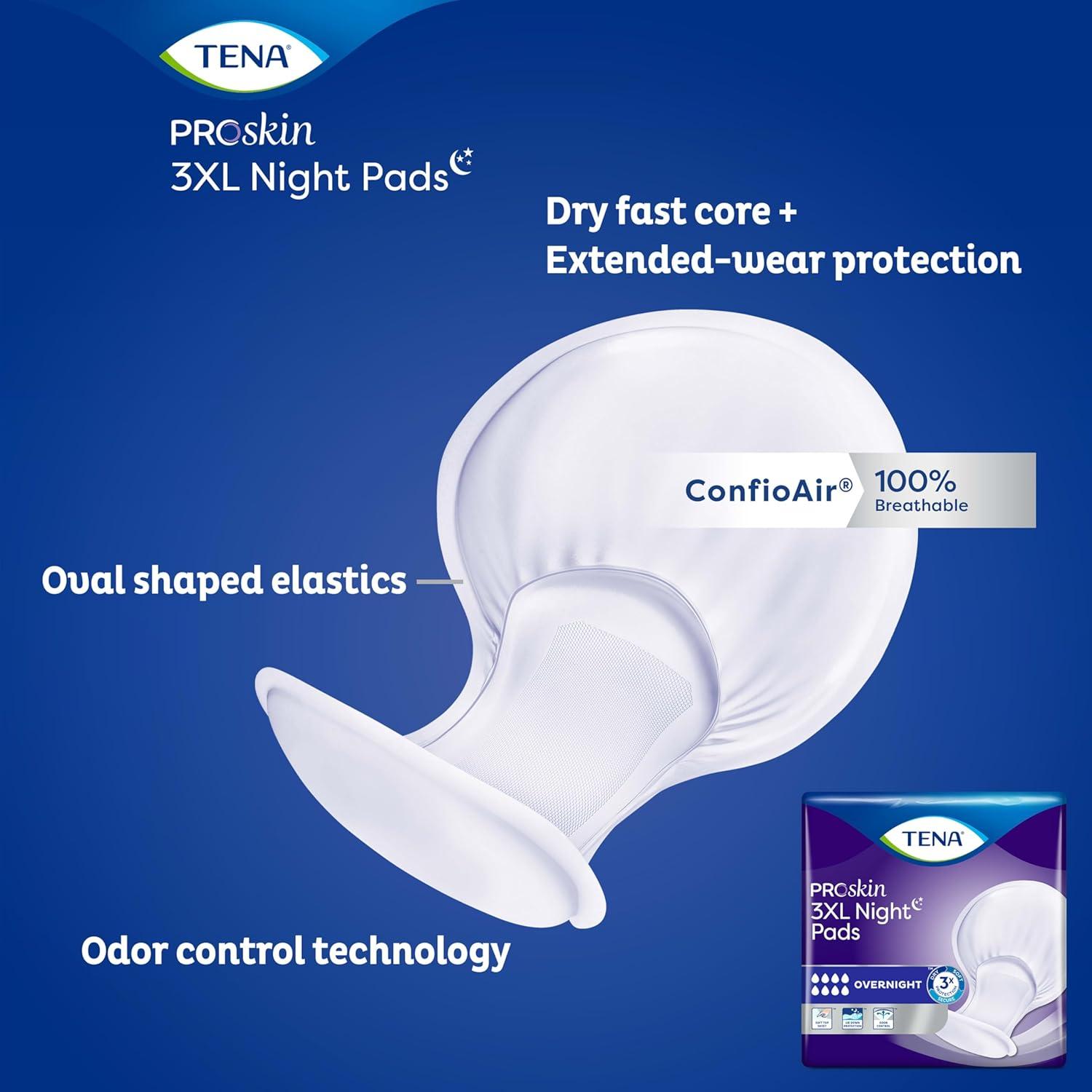 image:imageTENA Incontinence Pads 3XL Plus Size Overnight Absorbency for Men amp Women ProSkin 48 CountXXXL