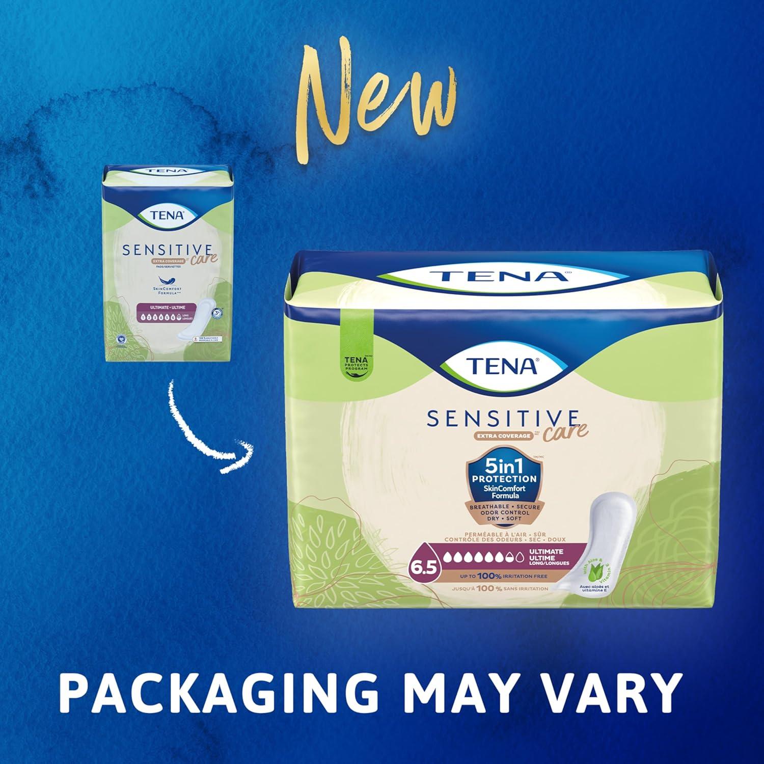image:imageTENA Incontinence Pads Bladder Control amp Postpartum for Women Ultimate Absorbency Aloe and Vitamin E Sensitive Care 99 CountLong