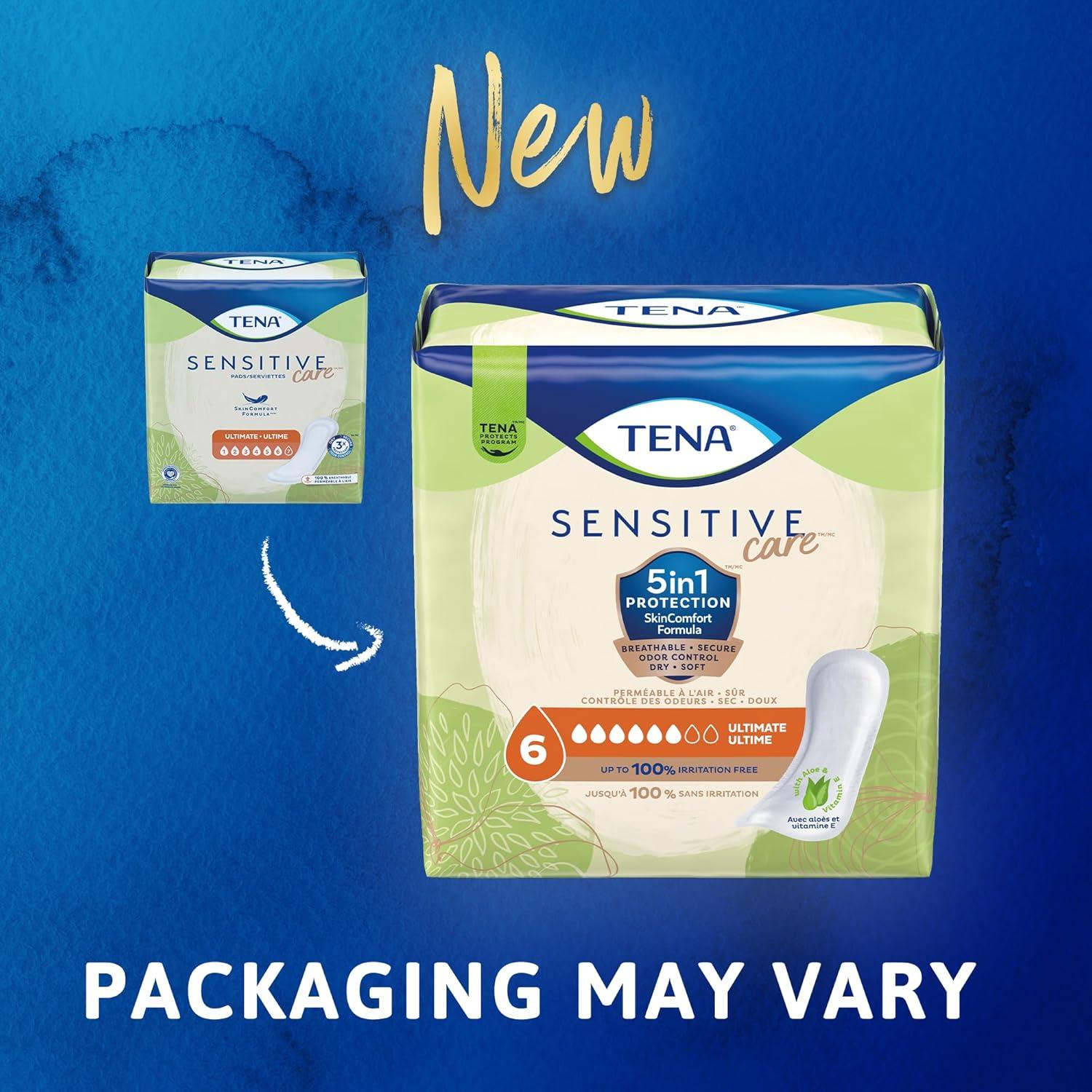 image:imageTENA Incontinence Pads Bladder Control amp Postpartum for Women Ultimate Absorbency Aloe and Vitamin E Sensitive Care 99 CountRegular