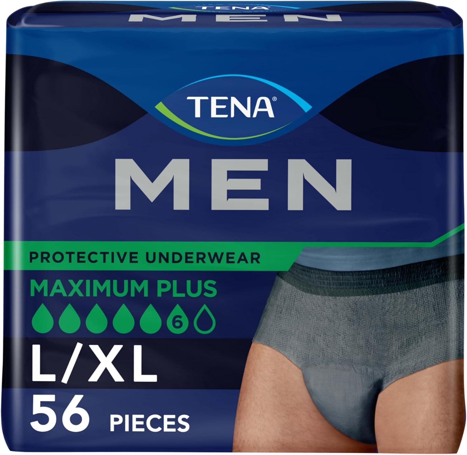 image:imageTENA Men Maximum Plus Incontinence Underwear Bladder Control SM 64 Count Waist size 34in50inLargeXLarge