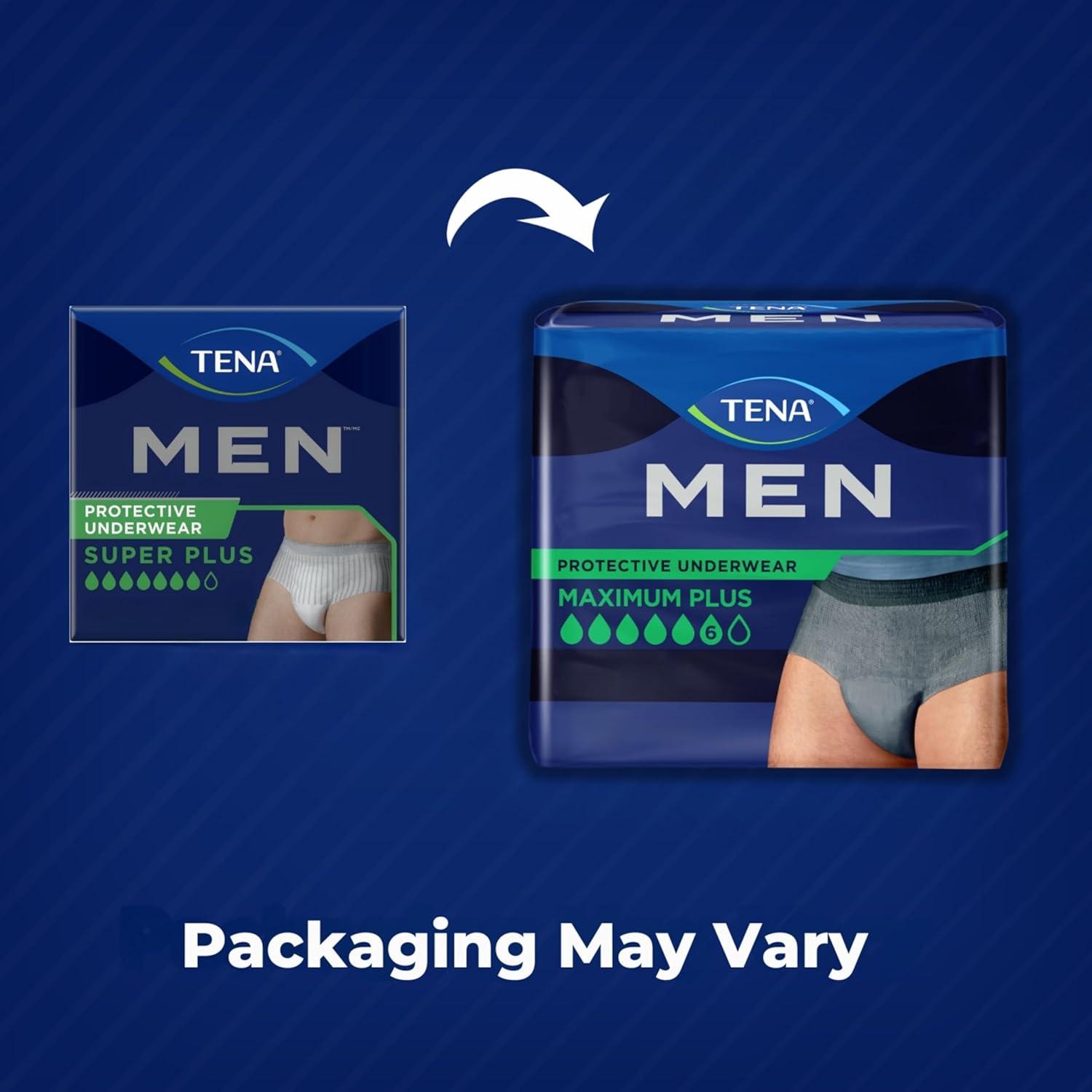 image:imageTENA Men Maximum Plus Incontinence Underwear Bladder Control SM 64 Count Waist size 34in50inSmallMedium