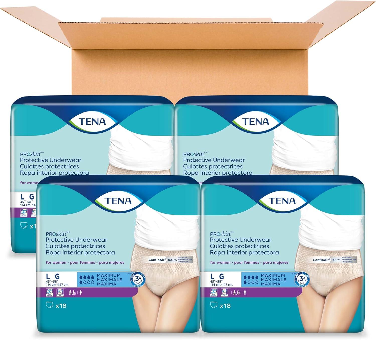 image:imageTENA ProSkin Large NudeColored Adult Female Moderate Absorbency Protective Disposable Underwear 72 CountLarge