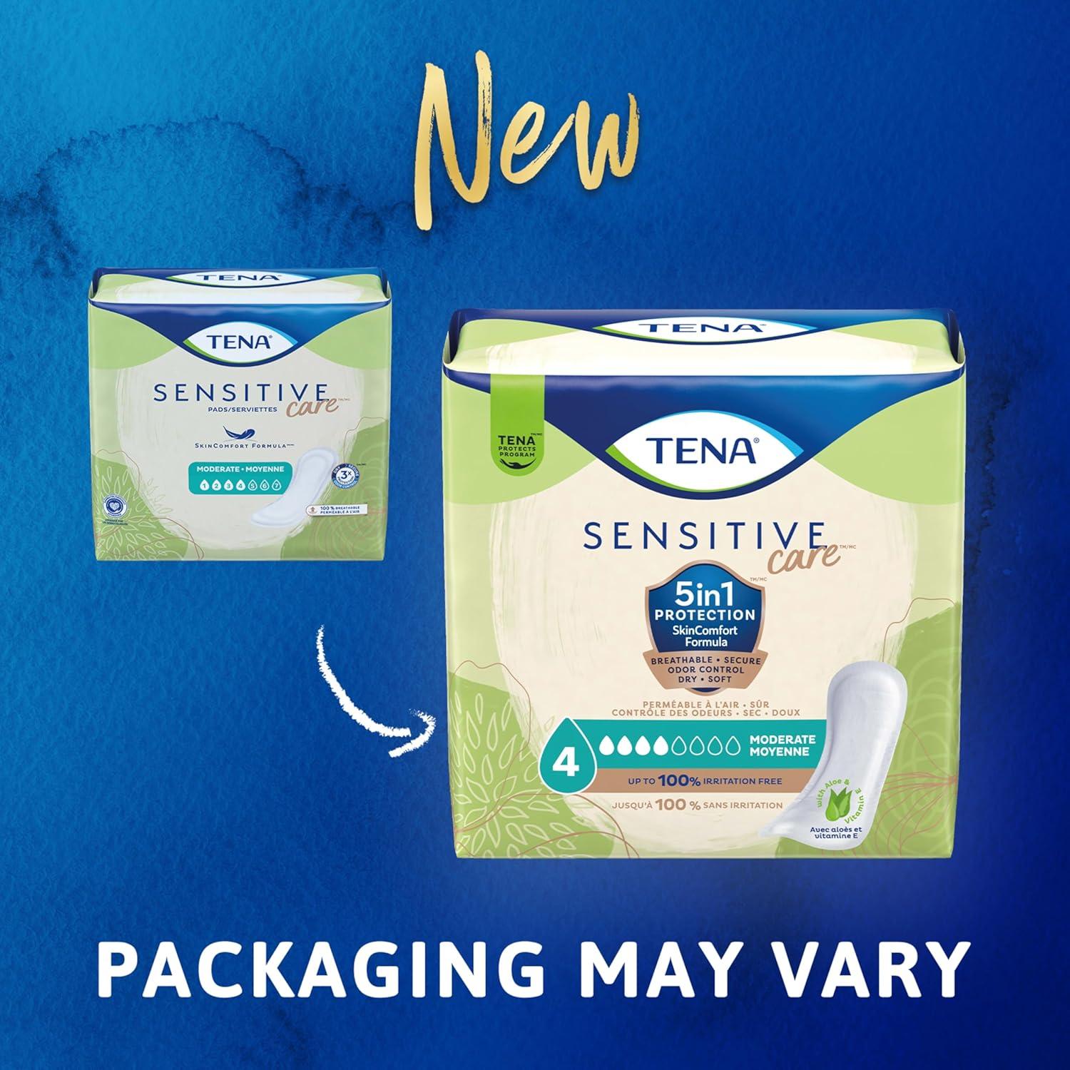 image:imageTENA Sensitive Care Extra Coverage Moderate Absorbency Incontinence Bladder Control Pad 180 CountLong