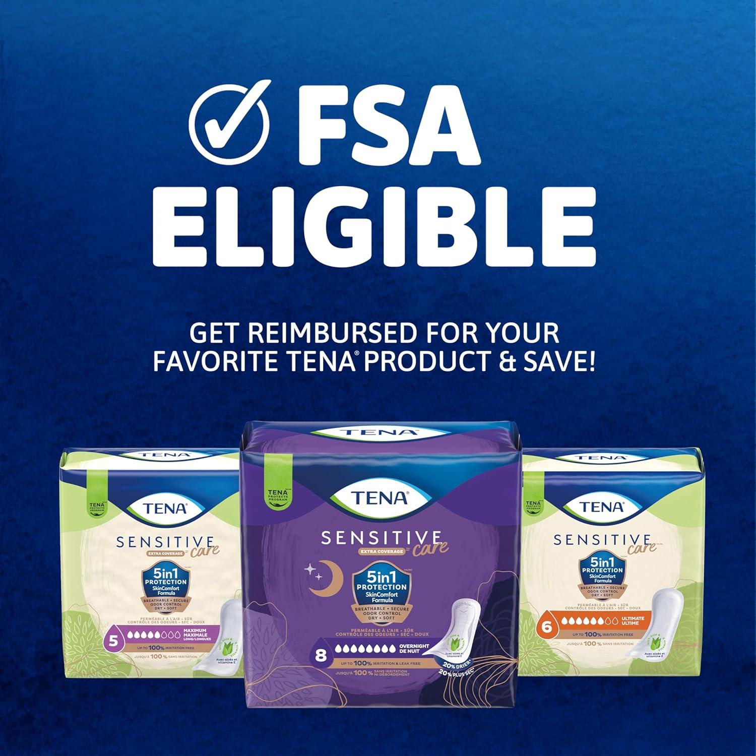 image:imageTENA Sensitive Care Extra Coverage Moderate Absorbency Incontinence Bladder Control Pad 180 CountRegular