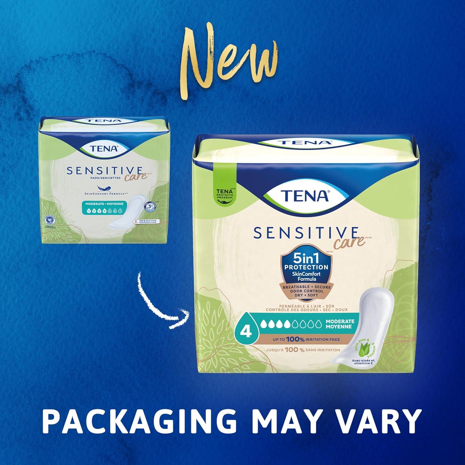 image:imageTENA Sensitive Care Extra Coverage Moderate Absorbency Incontinence Bladder Control Pad 180 CountRegular