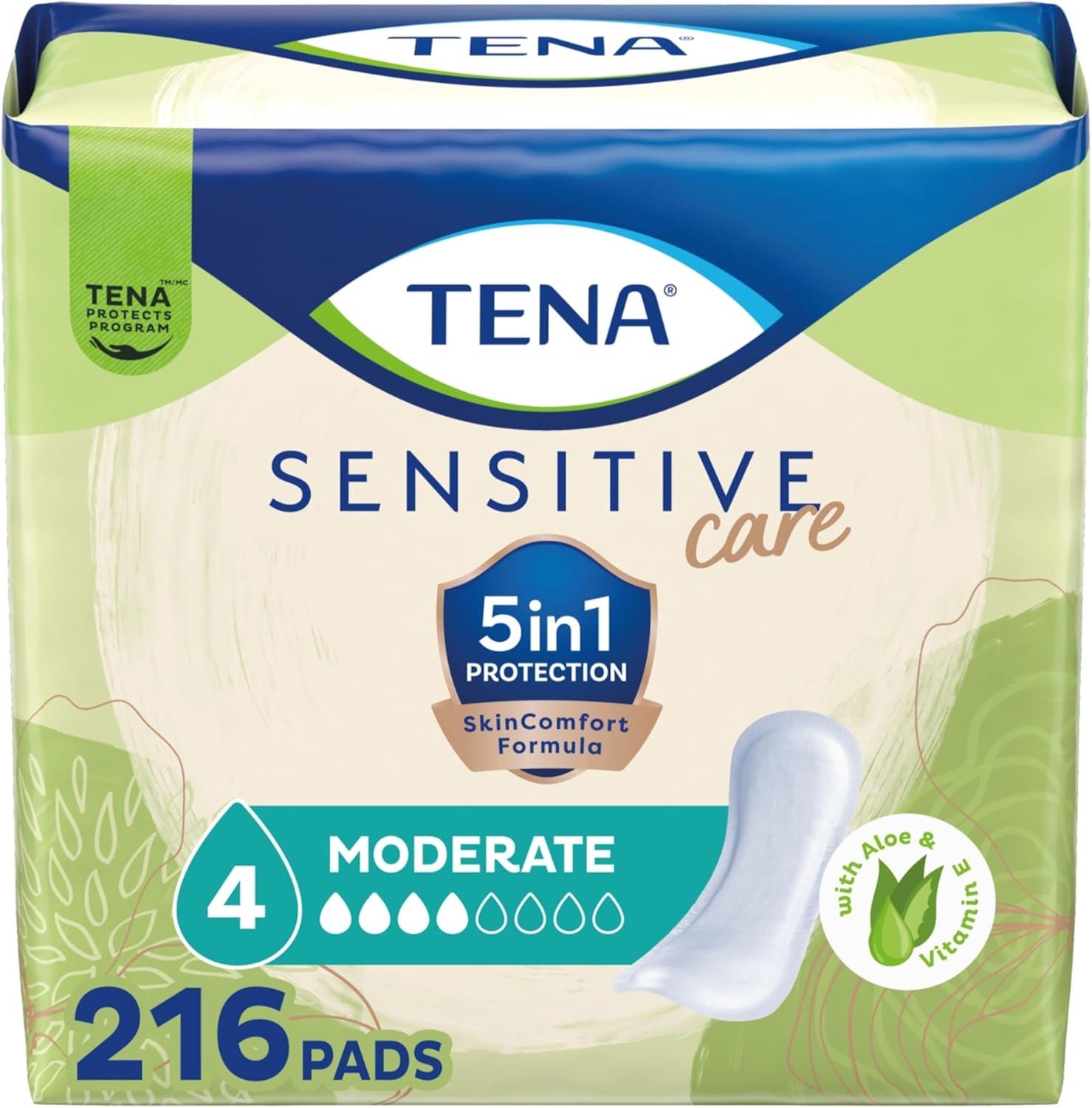 image:imageTENA Sensitive Care Extra Coverage Moderate Absorbency Incontinence Bladder Control Pad 180 CountRegular