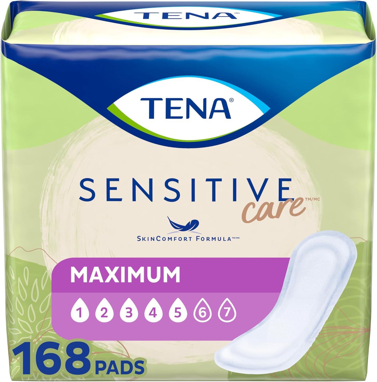 image:imageTENA Sensitive Care Maximum Absorbency Incontinence Pads for Women Bladder Control Pad Long Length 39 Count Packaging May VaryRegular