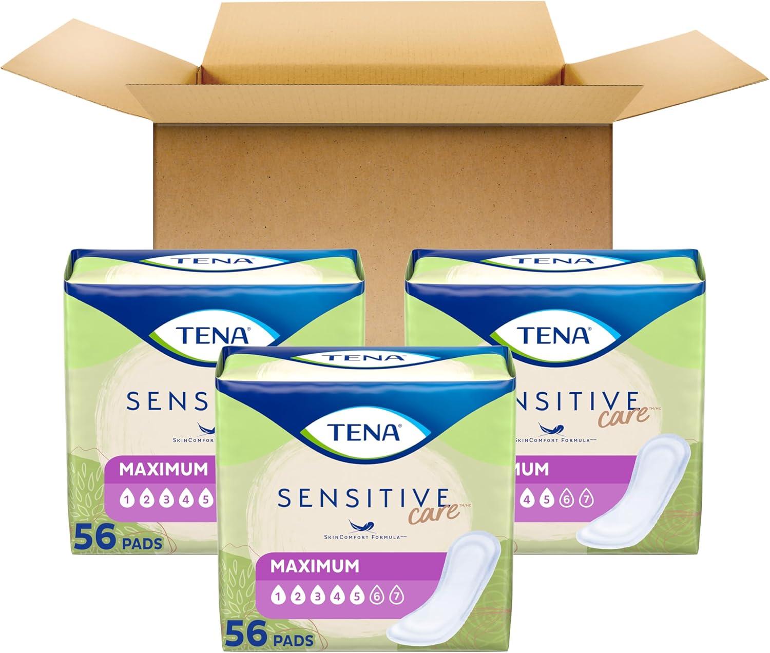 image:imageTENA Sensitive Care Maximum Absorbency Incontinence Pads for Women Bladder Control Pad Long Length 39 Count Packaging May VaryRegular
