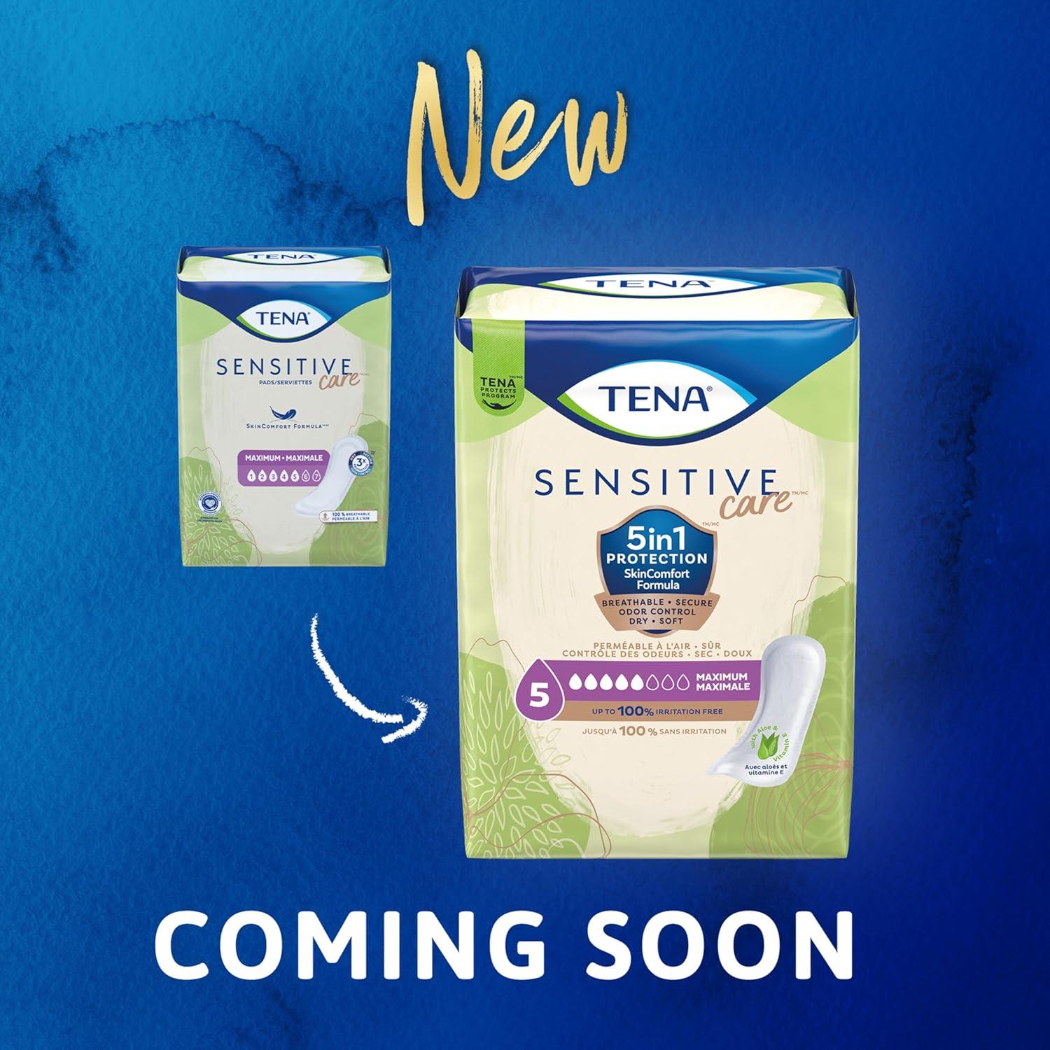 image:imageTENA Sensitive Care Maximum Absorbency Incontinence Pads for Women Bladder Control Pad Long Length 39 Count Packaging May VaryRegular