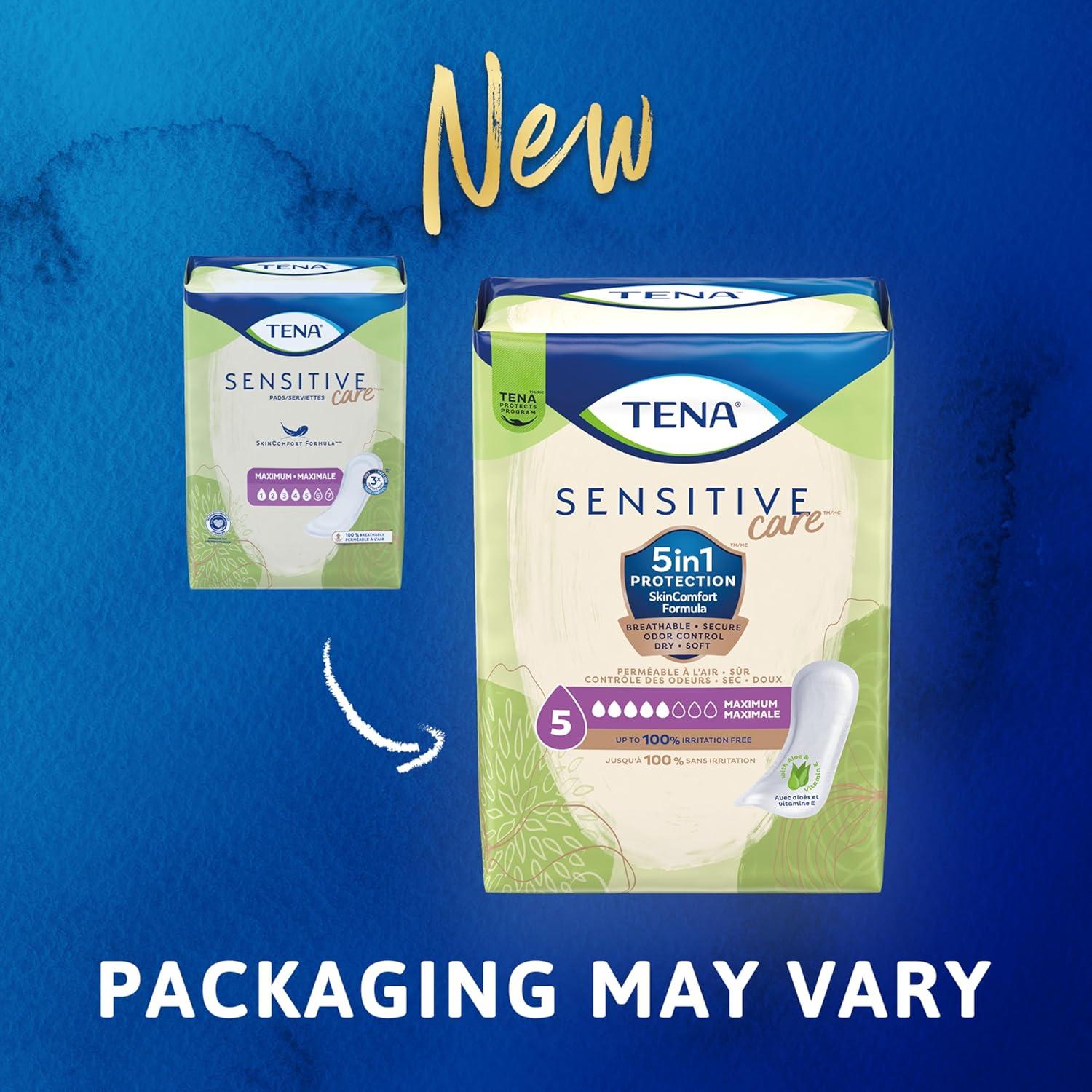 image:imageTENA Sensitive Care Maximum Absorbency Incontinence Pads for Women Bladder Control Pad Long Length 39 Count Packaging May VaryRegular