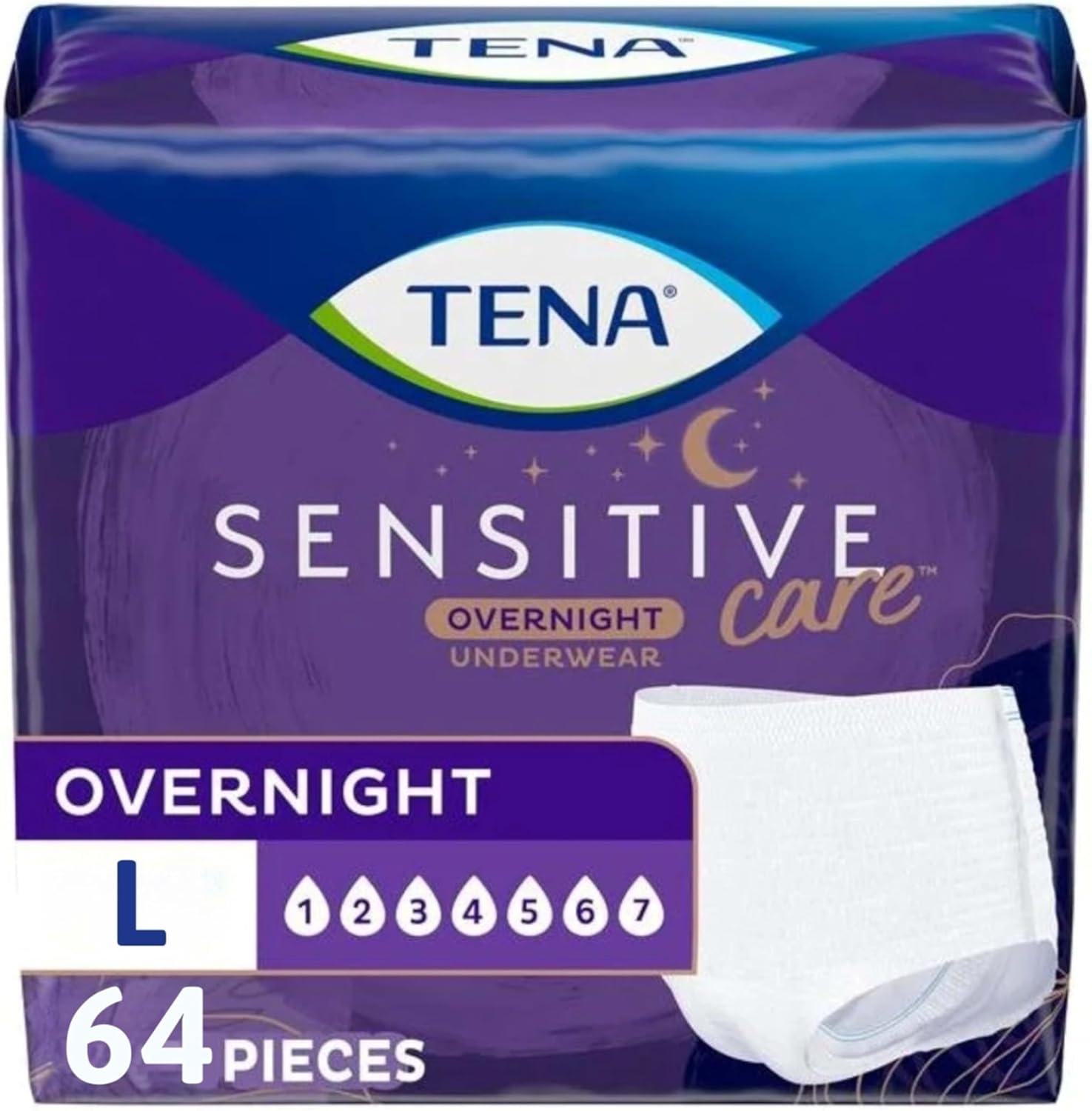 image:imageTENA Sensitive Care Overnight Incontinence Underwear for Women Bladder Control and Postpartum XXL 48 Count Waist size 47in66inLarge