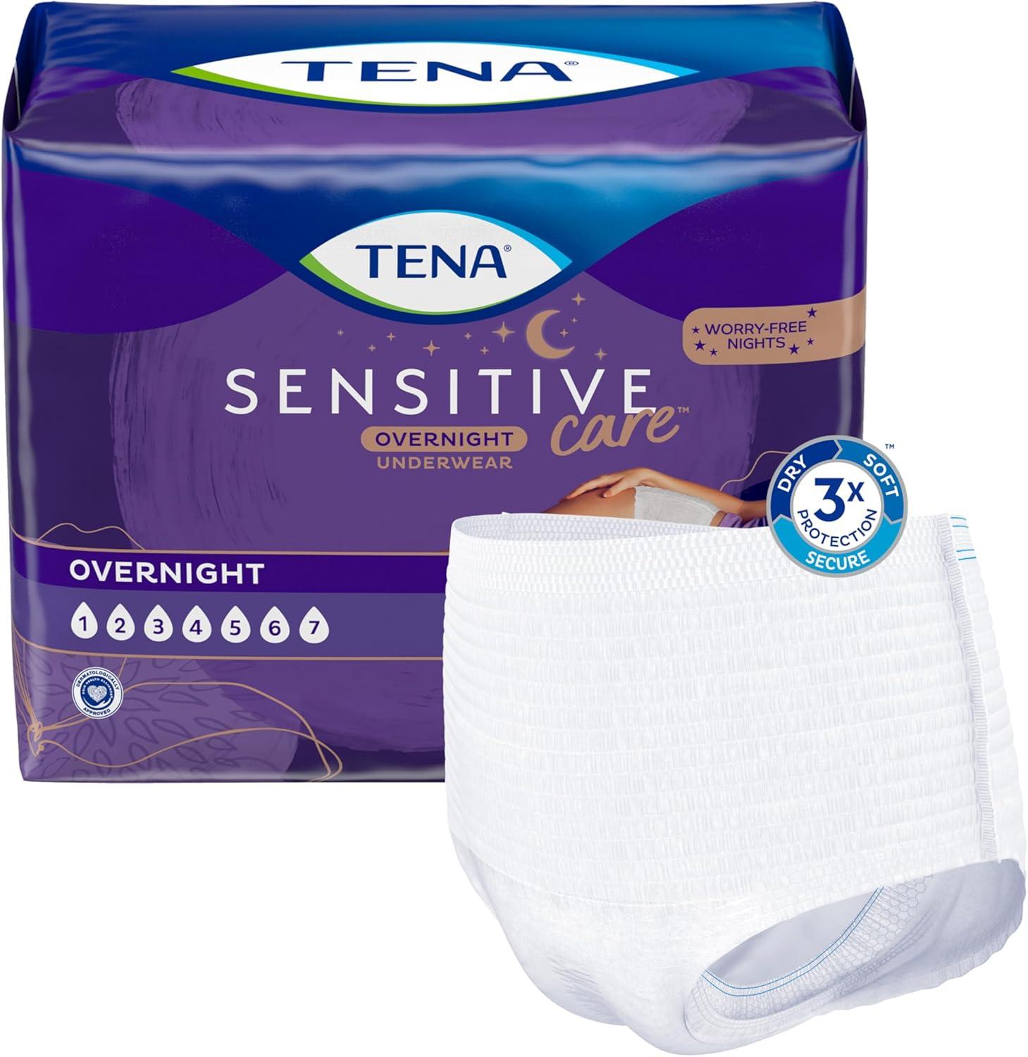 image:imageTENA Sensitive Care Overnight Incontinence Underwear for Women Bladder Control and Postpartum XXL 48 Count Waist size 47in66inLarge