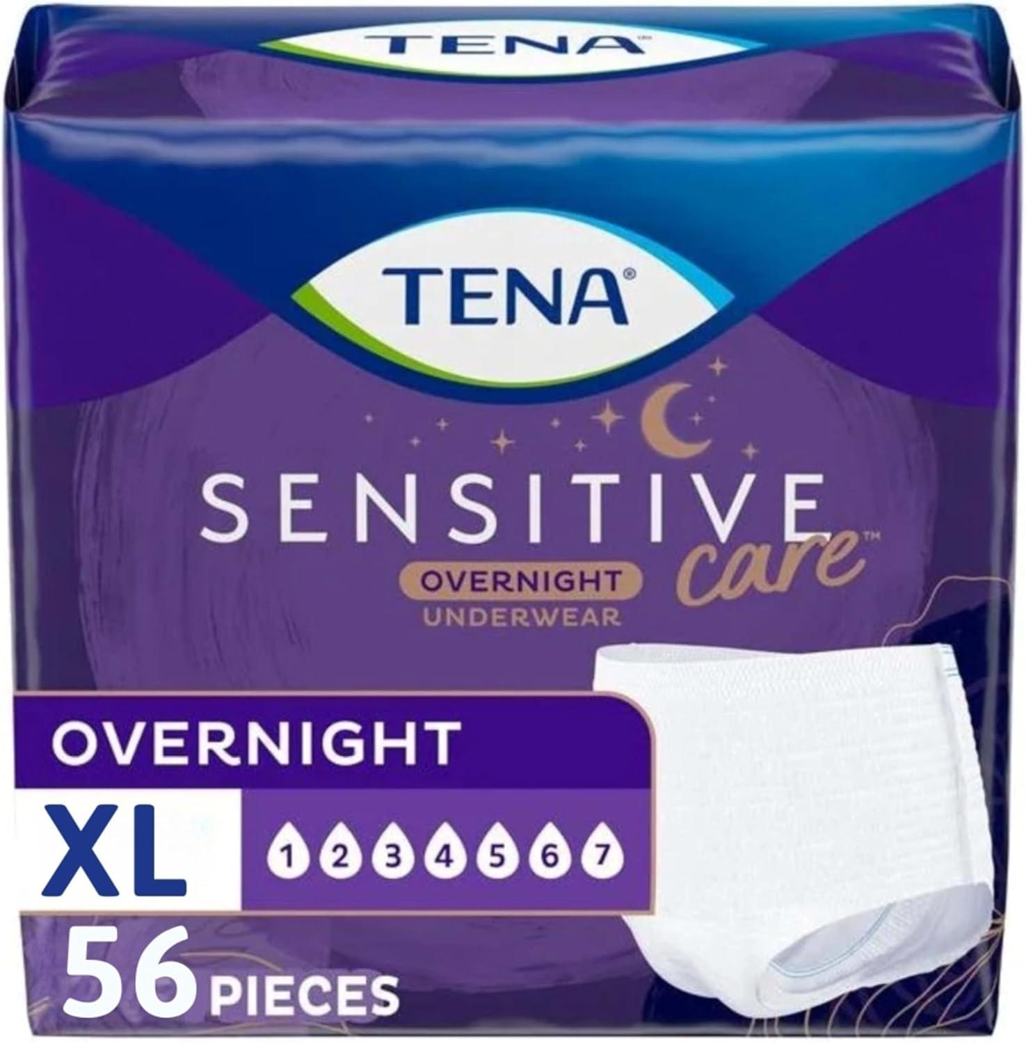 image:imageTENA Sensitive Care Overnight Incontinence Underwear for Women Bladder Control and Postpartum XXL 48 Count Waist size 47in66inXLarge