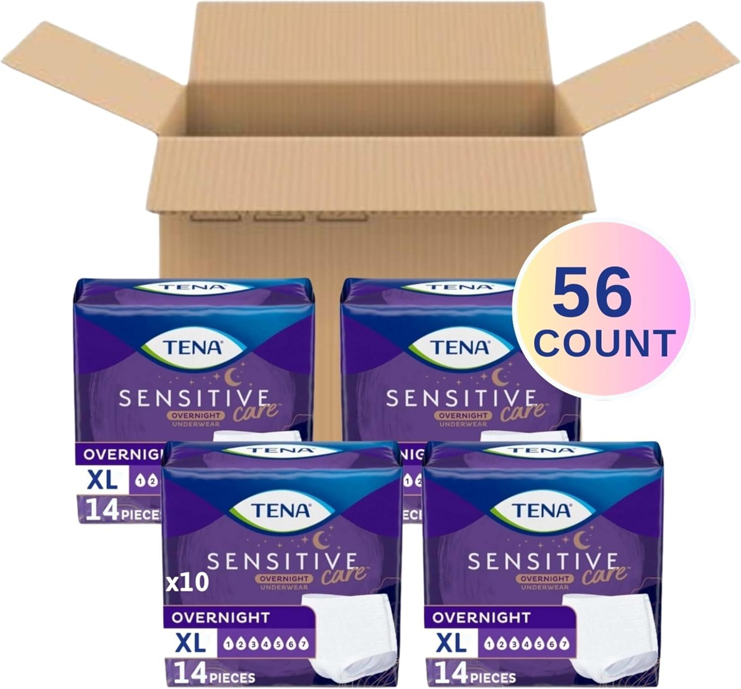 image:imageTENA Sensitive Care Overnight Incontinence Underwear for Women Bladder Control and Postpartum XXL 48 Count Waist size 47in66inXLarge