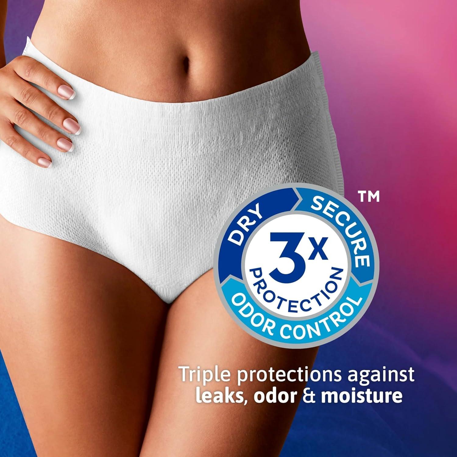 image:imageTENA Stylish White Incontinence Underwear for Women Super Plus Heavy Absorbency Large 64 CountLarge