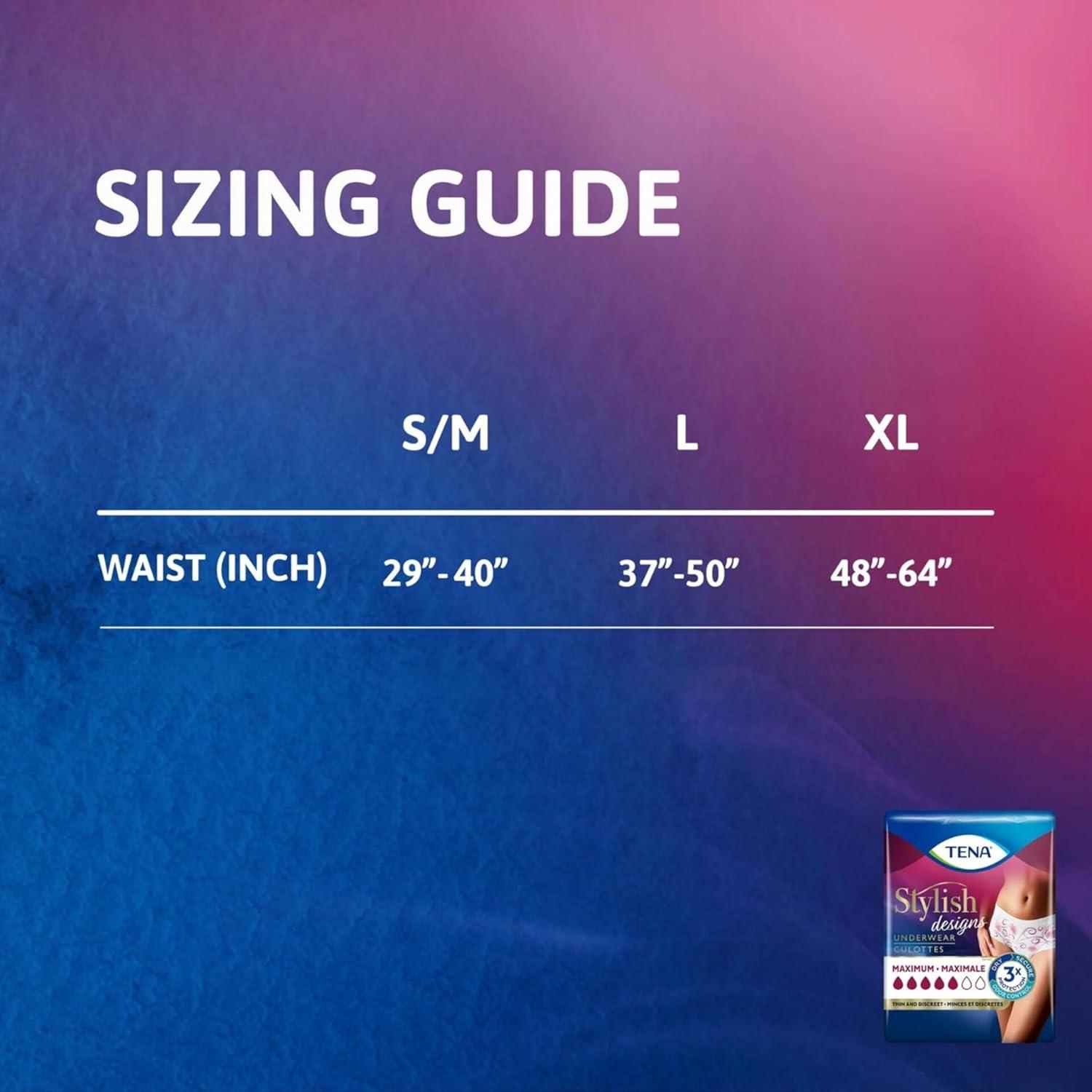 image:imageTENA Stylish White Incontinence Underwear for Women Super Plus Heavy Absorbency Large 64 CountXLarge