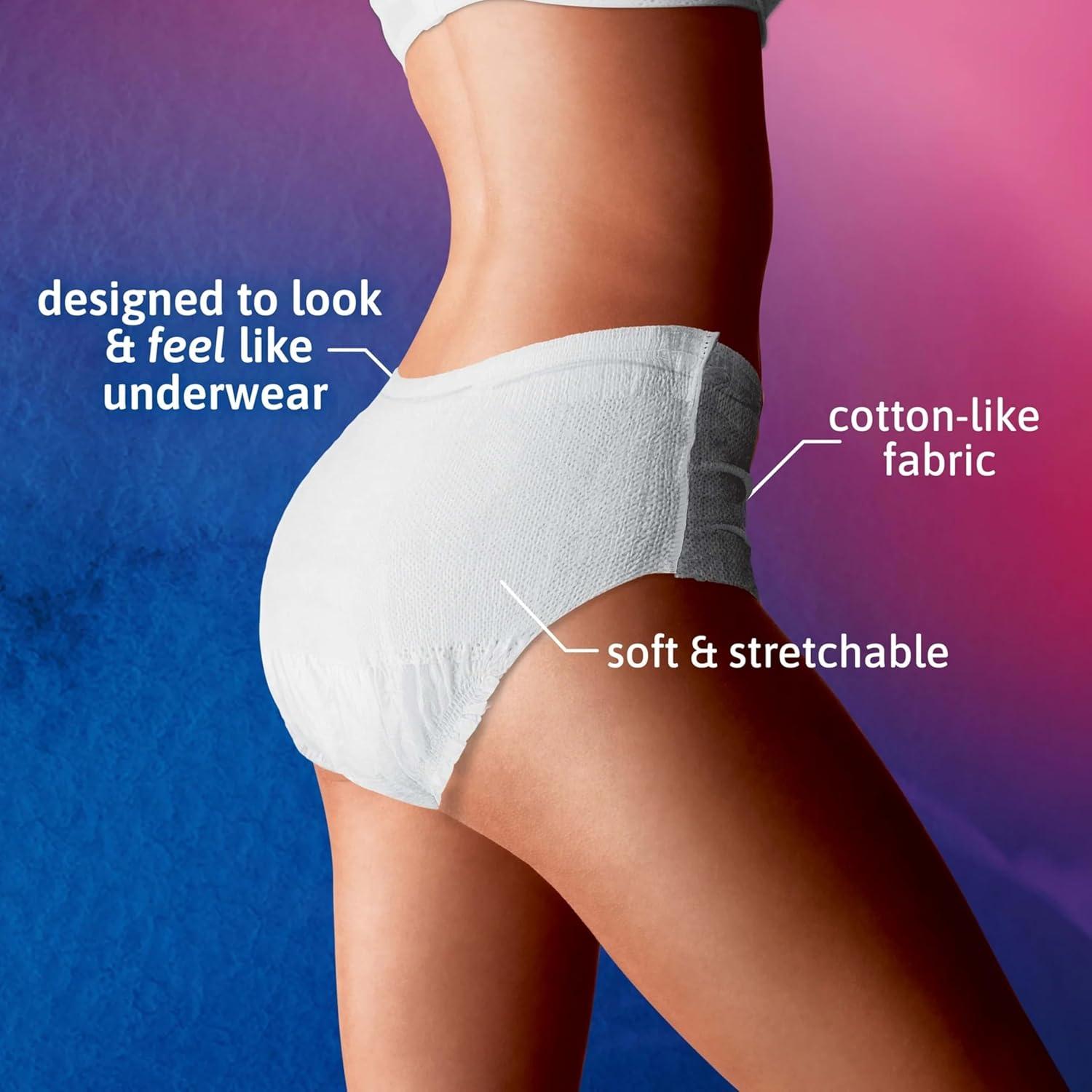 image:imageTENA Stylish White Incontinence Underwear for Women Super Plus Heavy Absorbency Large 64 CountXLarge