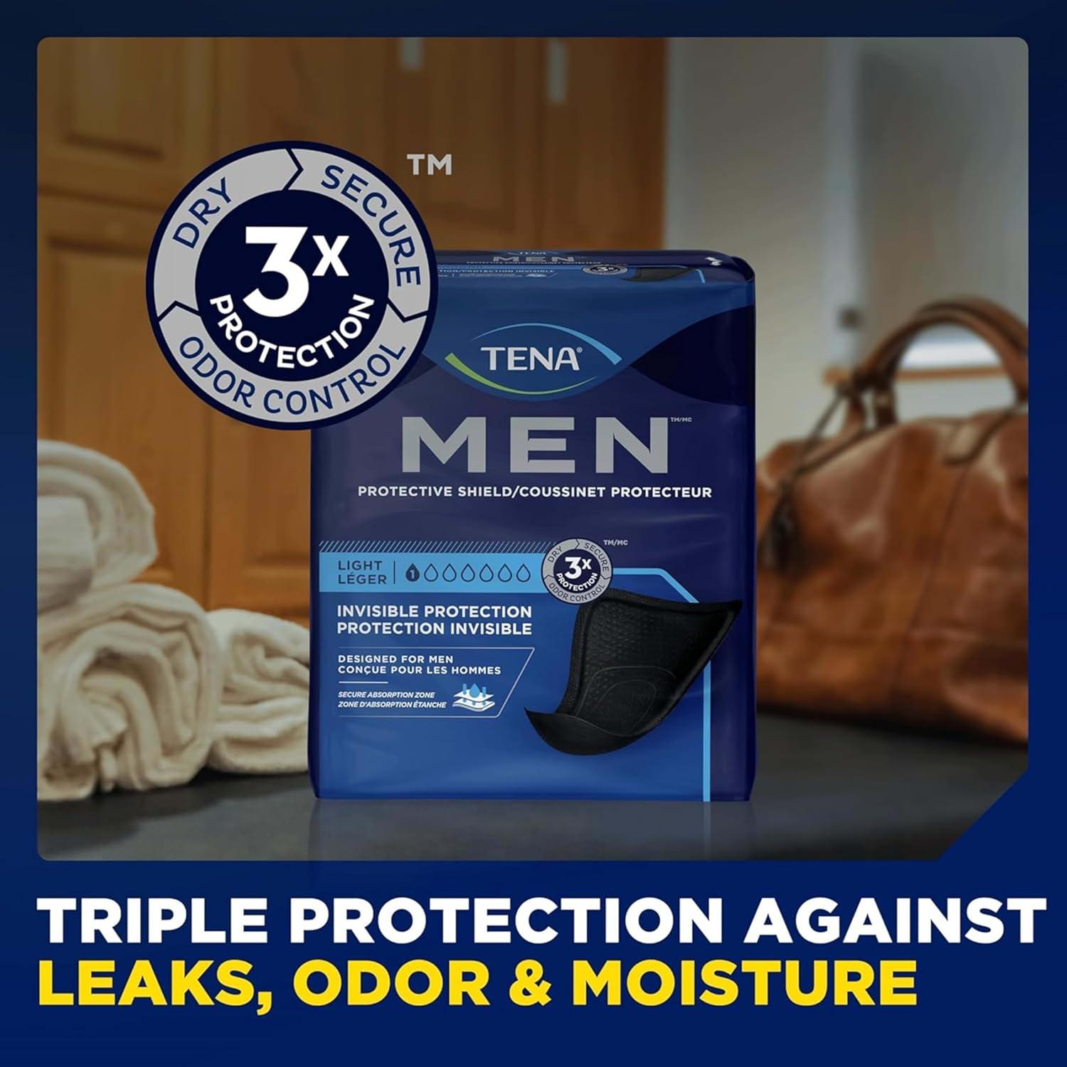 image:imageTena Men Light Incontinence Protective Shield for Men Bladder Control Discrete Light Absorbency 58 Count174 Count