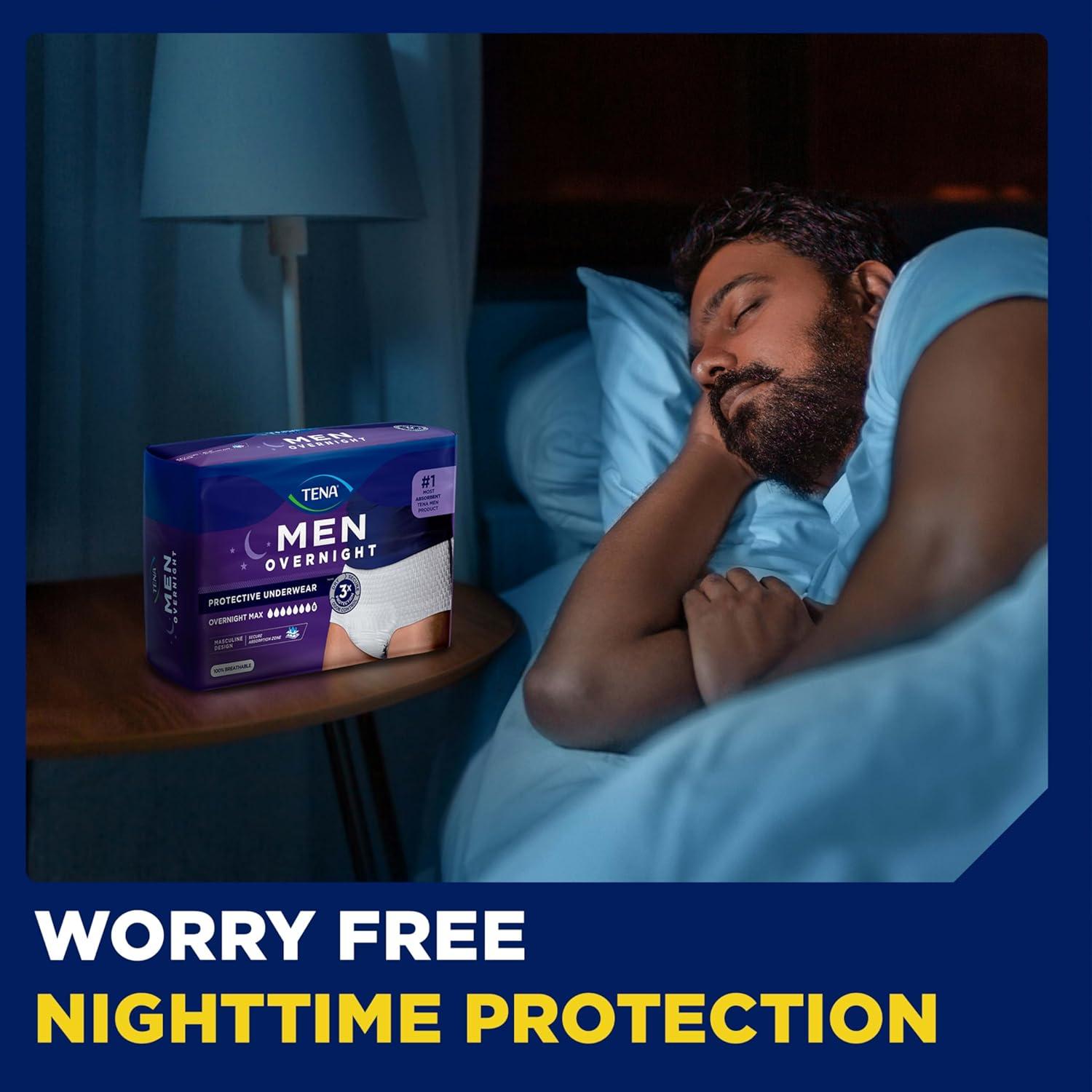 image:imageTena Men Protective Incontinence Underwear Overnight Max Absorbency L 56 Ct 3444in Packaging May VaryXLarge