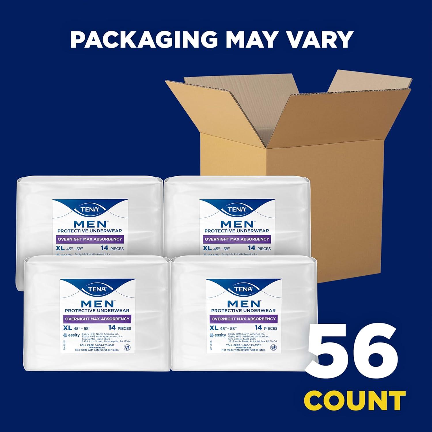 image:imageTena Men Protective Incontinence Underwear Overnight Max Absorbency L 56 Ct 3444in Packaging May VaryXLarge