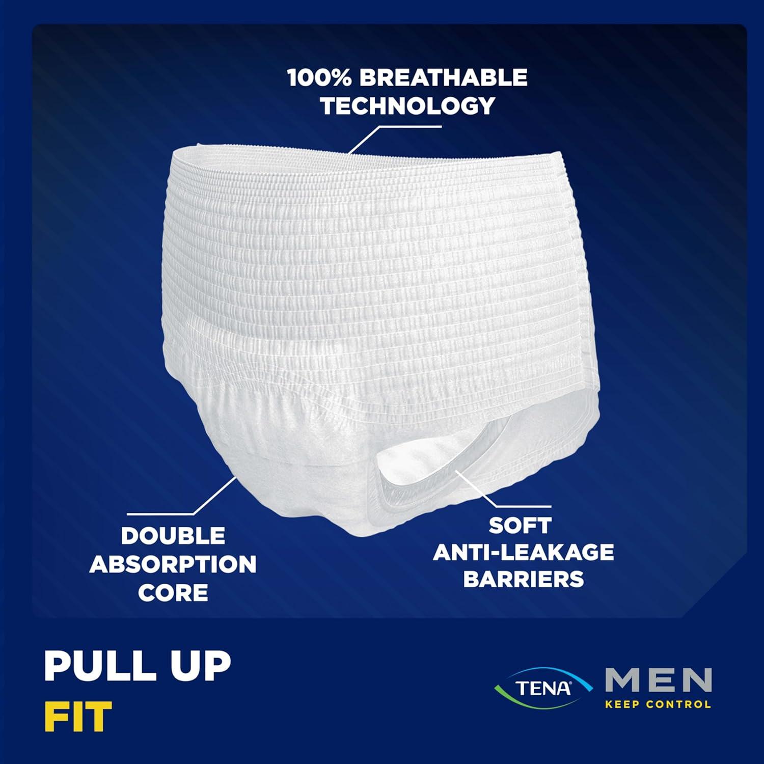 image:imageTena Men Protective Incontinence Underwear Overnight Max Absorbency L 56 Ct 3444in Packaging May VaryXLarge