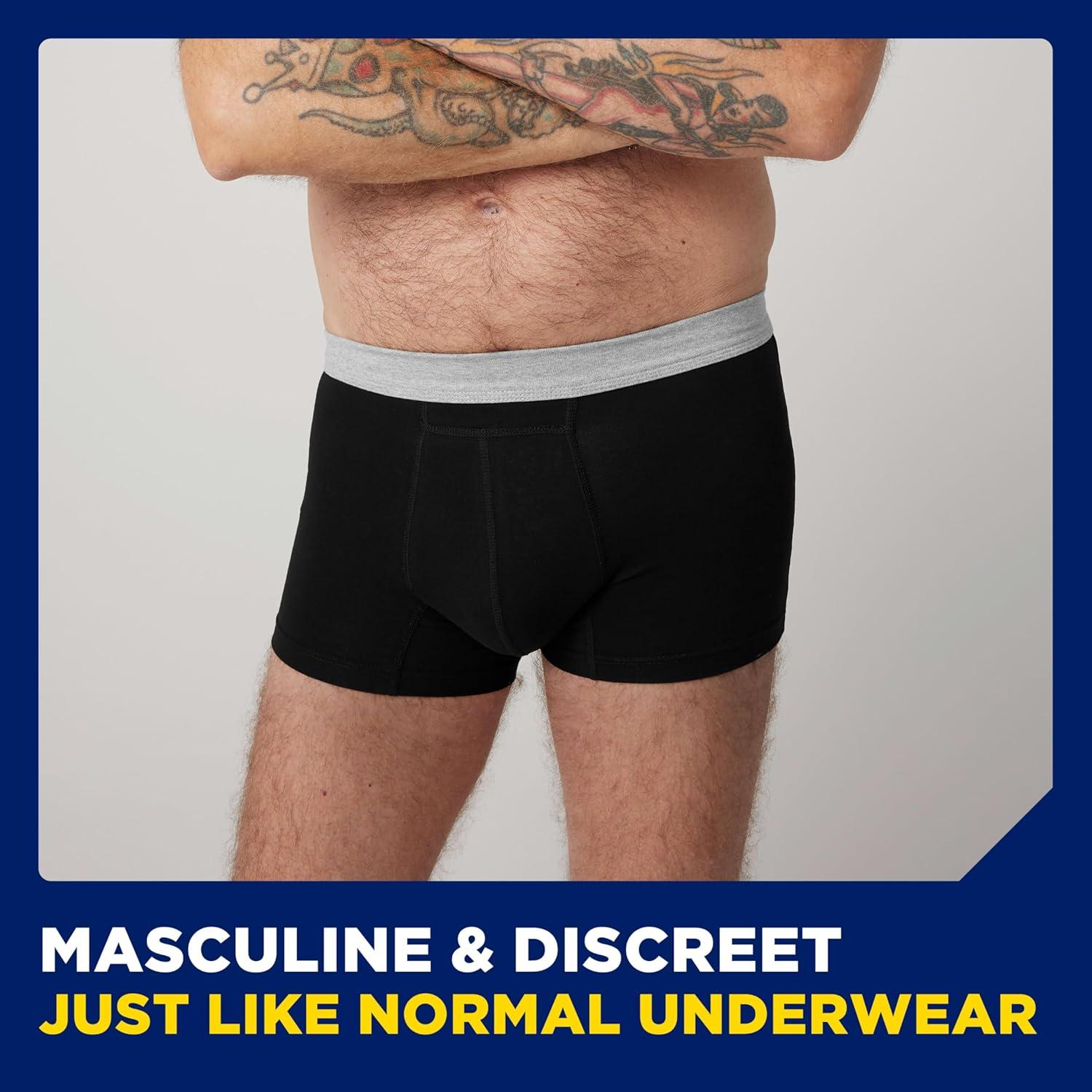 image:imageTena Mens Washable Protective Boxers Light Absorbency Large Black 1 CountLarge
