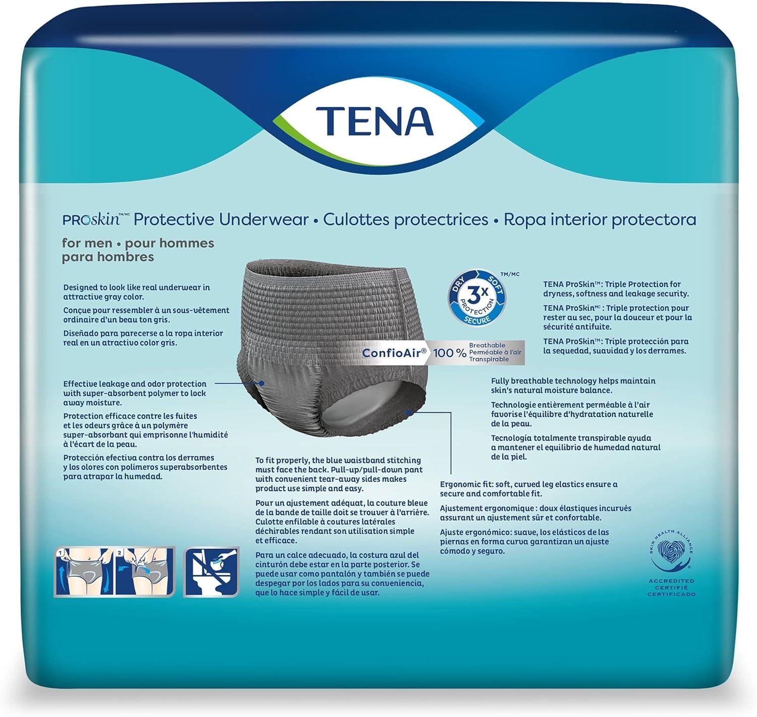 image:imageTena ProSkin Large Gray Adult Male Moderate Absorbency Protective Disposable Underwear 72 CountMedium