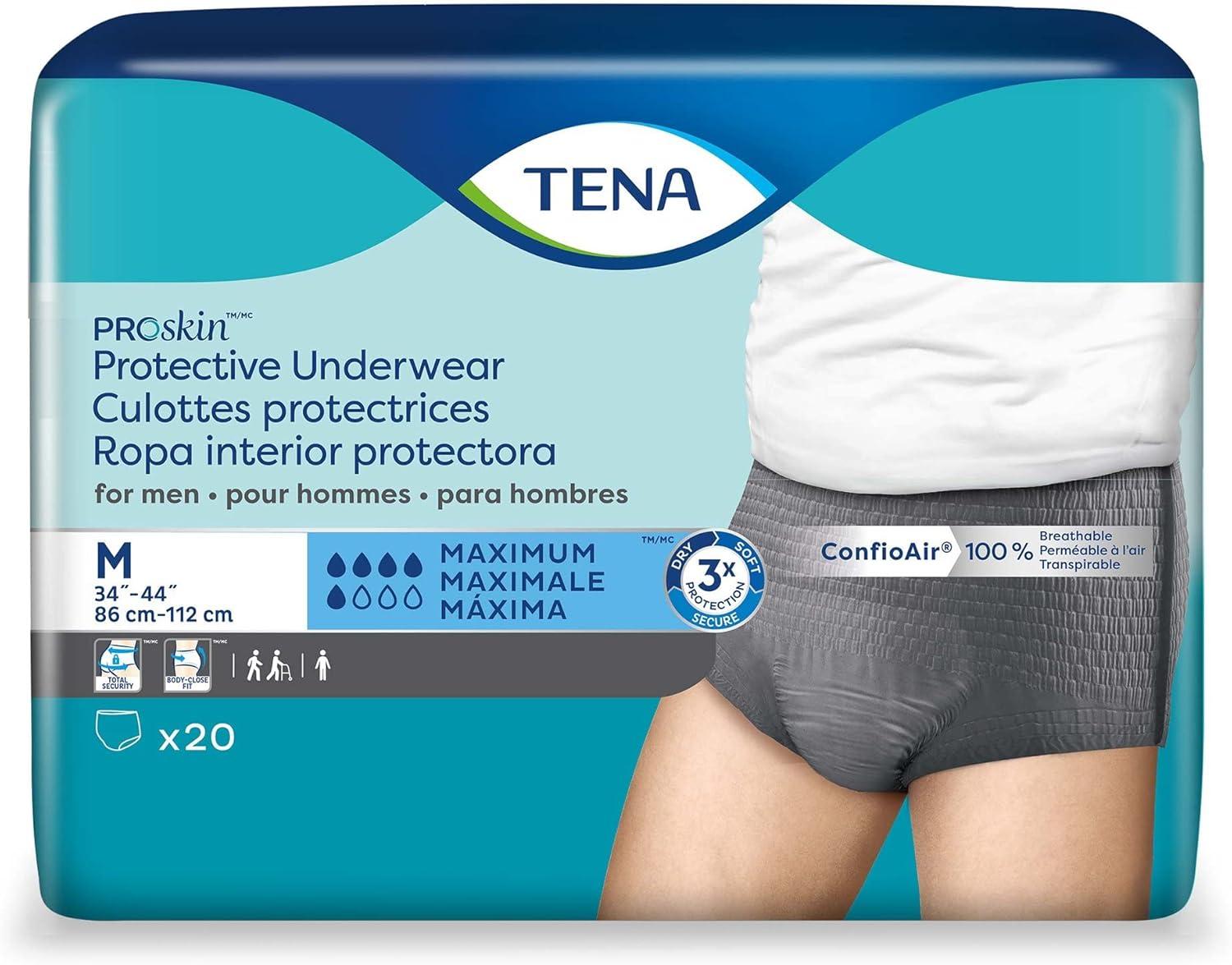 image:imageTena ProSkin Large Gray Adult Male Moderate Absorbency Protective Disposable Underwear 72 CountMedium
