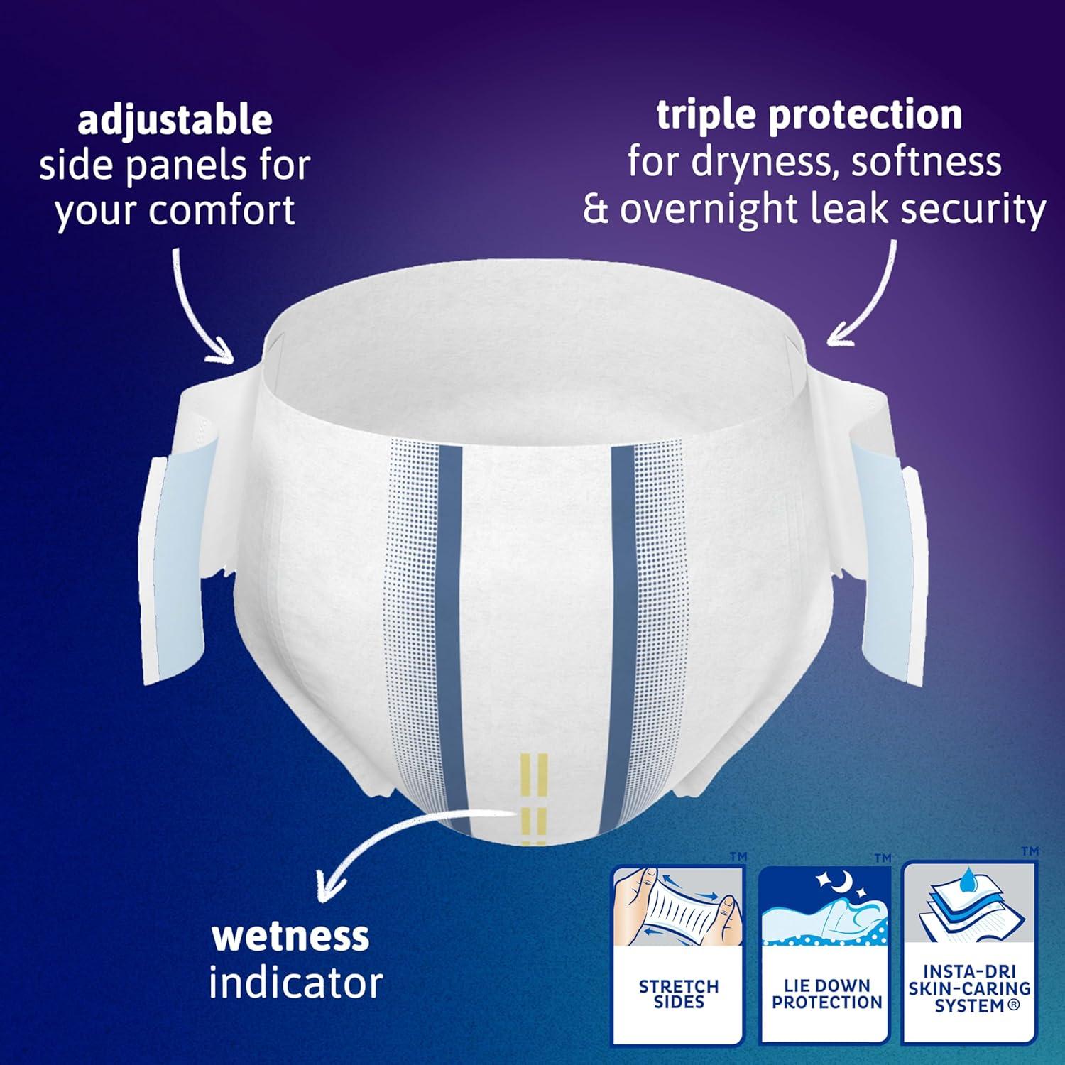 image:imageTena ProSkin Overnight Incontinence Adult Diaper for Women amp Men Stretch Brief Medium 12 Count Packaging May VaryLargeXLarge