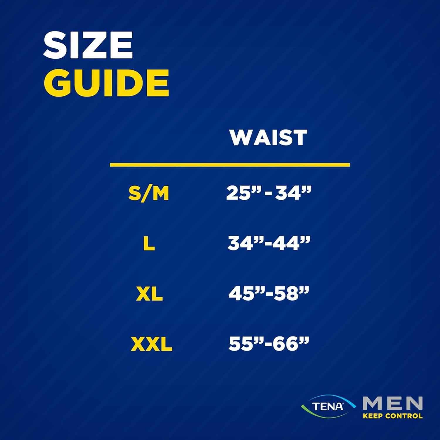 image:imageTena Protective Adult Incontinence Underwear for Men Maximum SM 80 Count Waist Size 25in34inLarge