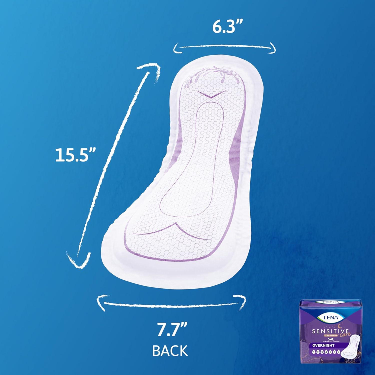 image:imageTena Sensitive Care Incontinence Pads Bladder Control Postpartum for Women Overnight Absorbency Extra Coverage 48 Count45