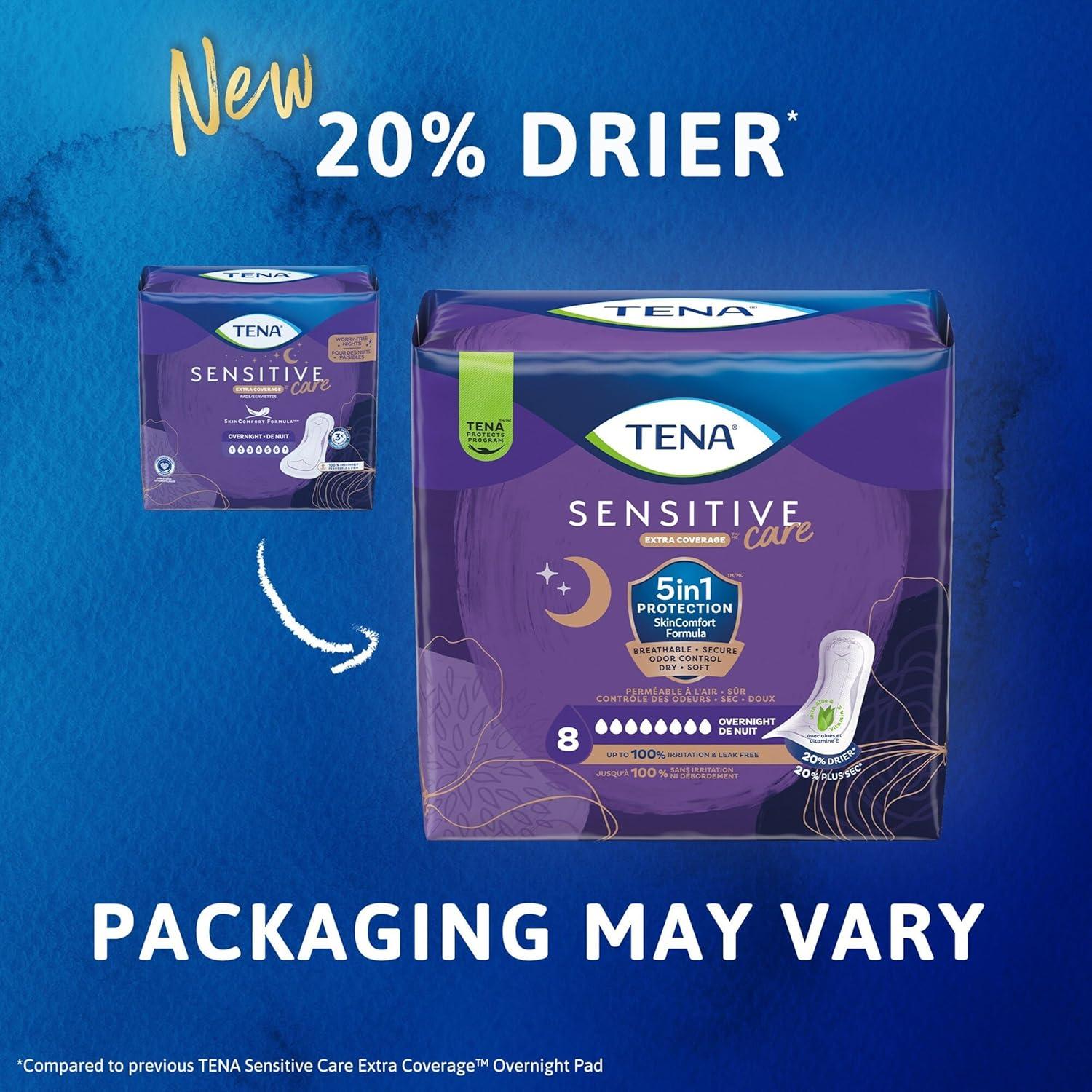 image:imageTena Sensitive Care Incontinence Pads Bladder Control Postpartum for Women Overnight Absorbency Extra Coverage 48 Count45
