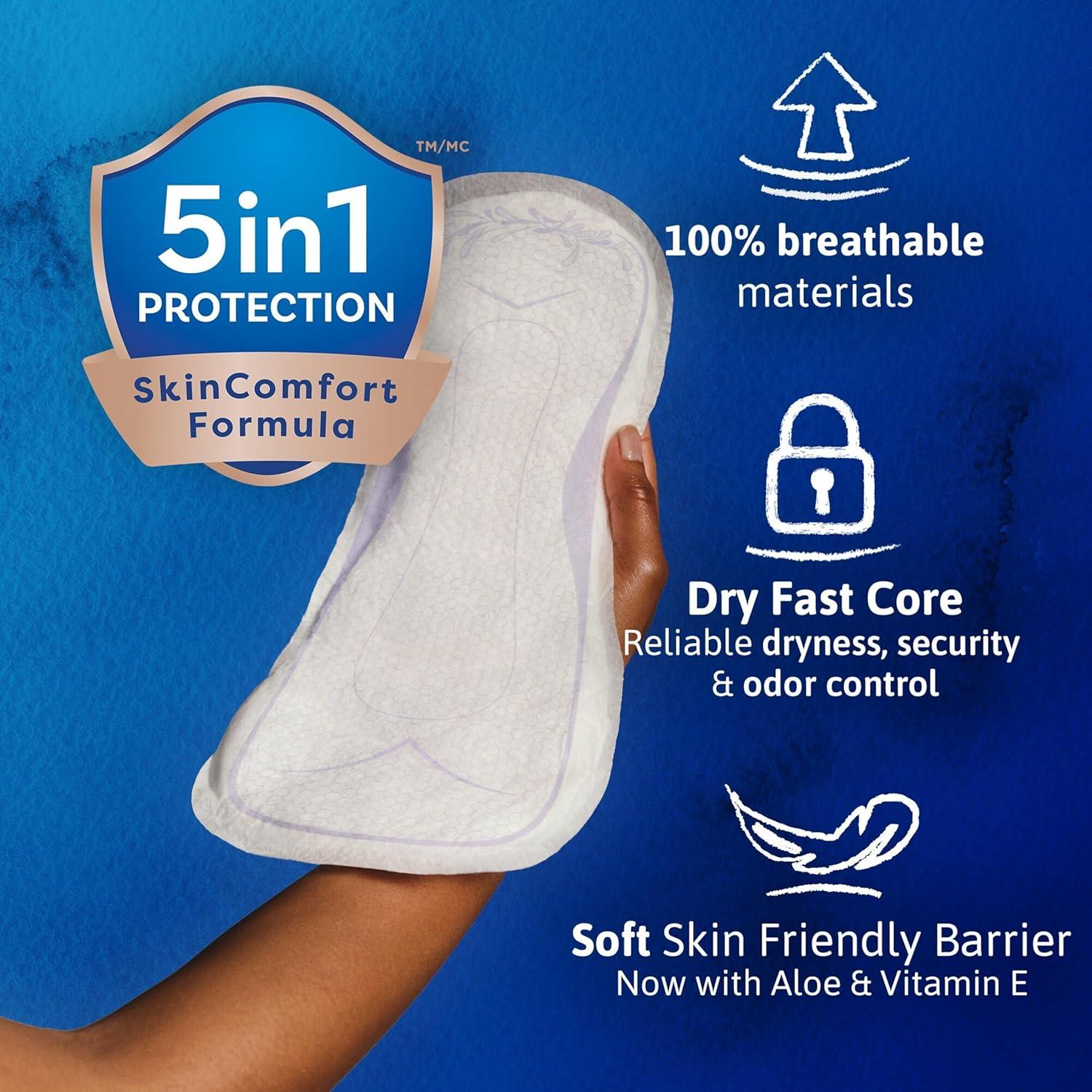 image:imageTena Sensitive Care Incontinence Pads Bladder Control Postpartum for Women Overnight Absorbency Extra Coverage 48 Count45