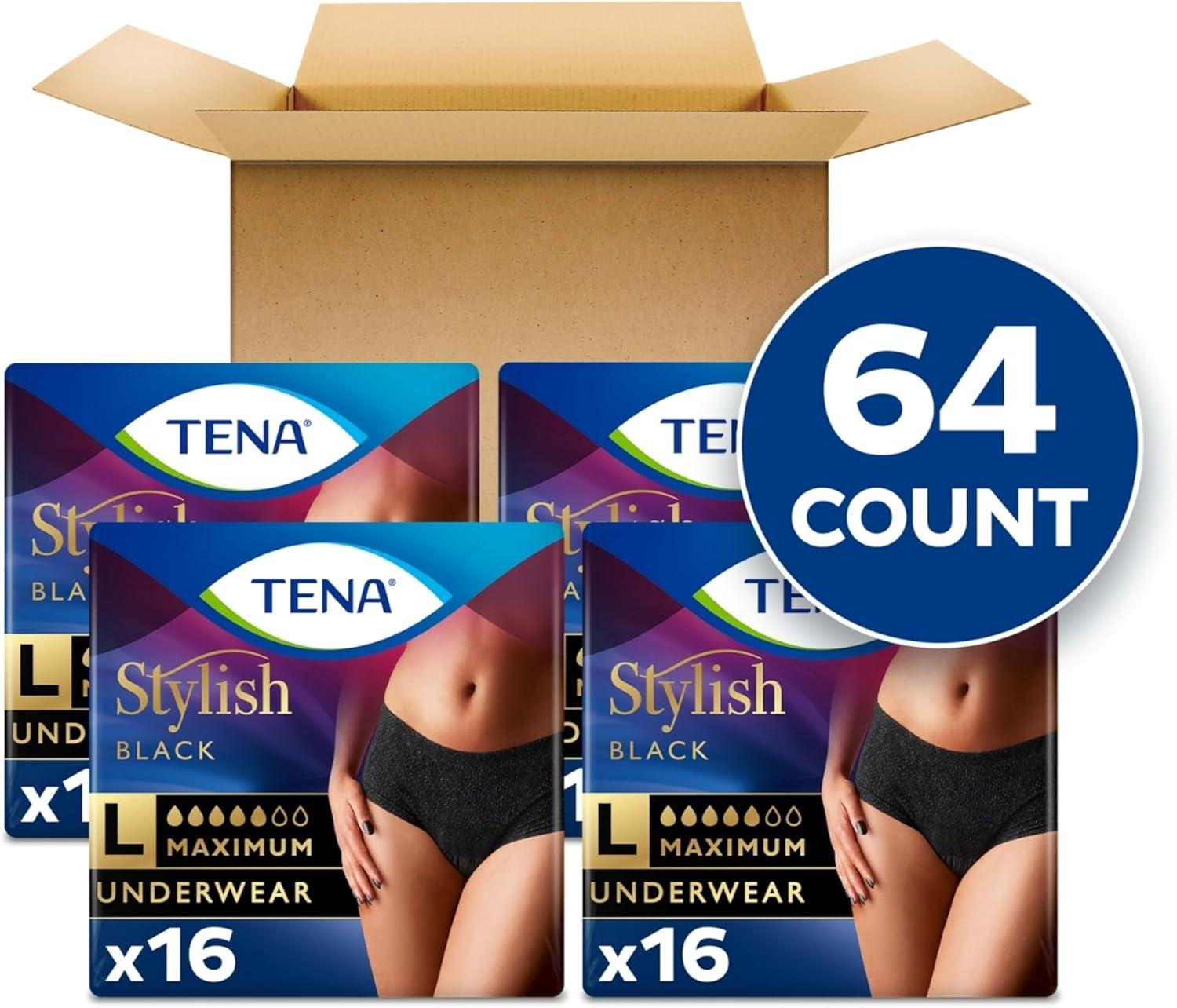 image:imageTena Stylish Black Incontinence Underwear for Women Maximum Absorbency SmallMedium 36 ct 2 Packs of 18L