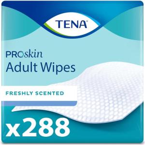 TENA Adult Wipes for Incontinence, Body Cleansing Wipes for Adults, ProSkin – 288 Count(48 Count (Pack of 6))