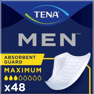 TENA Men Protective Incontinence Guards for Men, Maximum Absorbency, 144 Count(48)