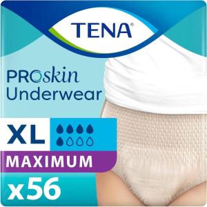 TENA ProSkin Large Nude-Colored Adult Female Moderate Absorbency Protective Disposable Underwear, 72 Count(X-Large)