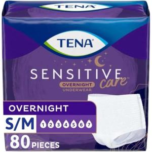 TENA Sensitive Care Overnight Incontinence Underwear for Women, Bladder Control and Postpartum, XXL, 48 Count (Waist size 47in-66in)(Small/Medium)