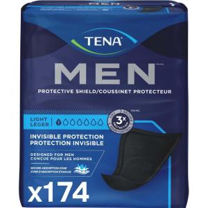 Tena Men Light Incontinence Protective Shield for Men, Bladder Control, Discrete, Light Absorbency, 58 Count(174 Count)