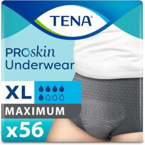 Tena ProSkin Disposable Underwear Male Pull On with Tear Away Seams Medium, 73520, Maximum, 80 Ct(X-Large)