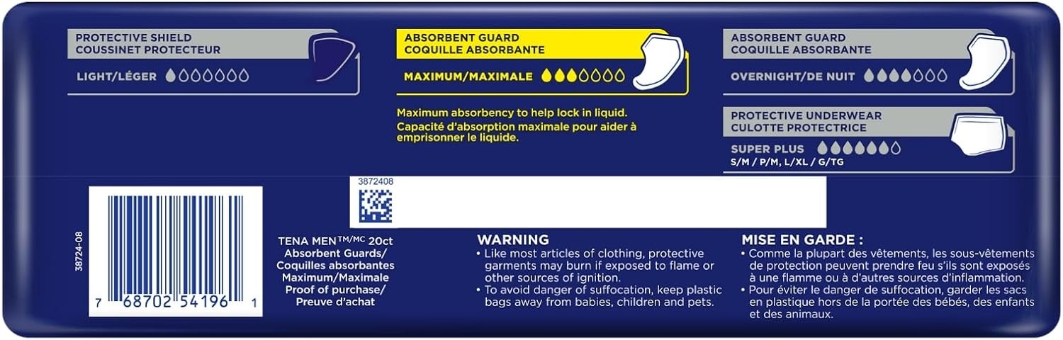 image:imageTena Incontinence Guards for Men Moderate Absorbency 48 Count48 Count