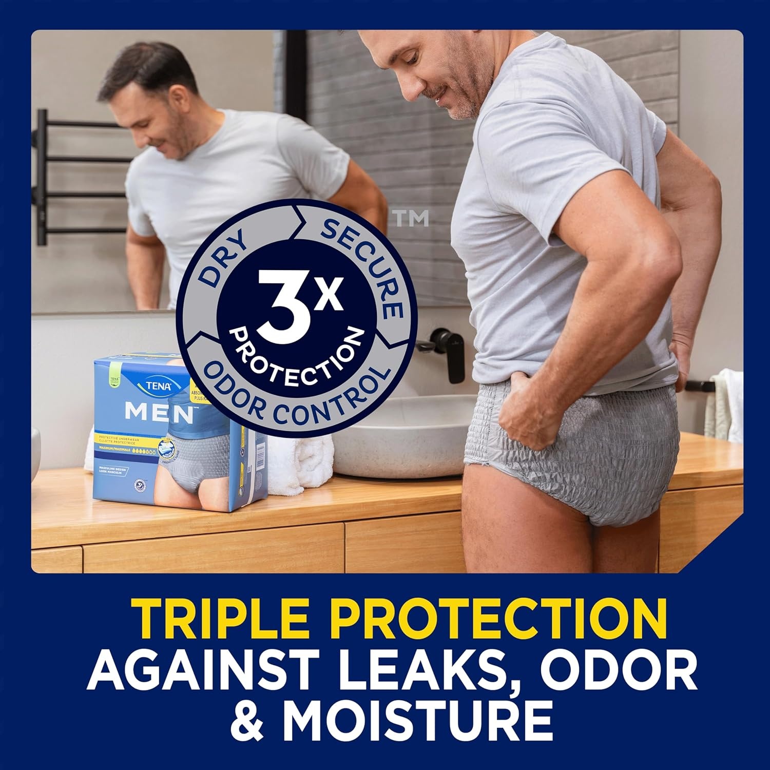 image:imageTena Men Protective Underwear for Men Maximum Absorbency Better Fit Adult Diaper Large 20 Count