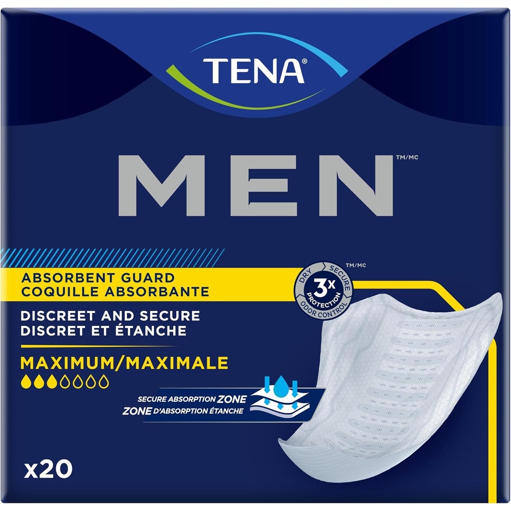 image:imageTena Incontinence Guards for Men Maximum Absorbency 20 ct20 Count Pack of 1