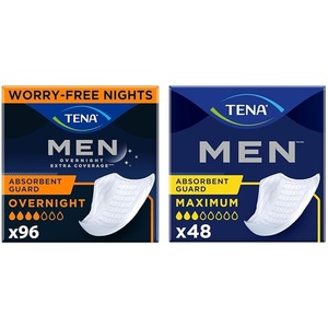 TENA Incontinence Guards for Men, Super & Maximum Absorbency, 96 & 48 Count