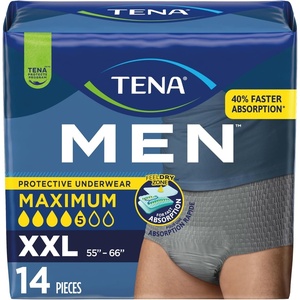 Tena Men Protective Underwear for Men, Maximum Absorbency, Better Fit, Adult Diaper, XXLarge, 14 Count
